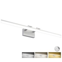 Solfart 3 Color Temperature Dimmable Bathroom Vanity Light 39.4 Inch Modern Silver Led Vanity Lighting Bathroom Vanity Light Fixtures Over Mirror 3000K/ 4500K/ 6000K