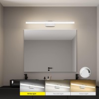 Solfart 3 Color Temperature Dimmable Bathroom Vanity Light 39.4 Inch Modern Silver Led Vanity Lighting Bathroom Vanity Light Fixtures Over Mirror 3000K/ 4500K/ 6000K