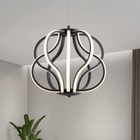 Modern Led Chandelier Black Hanging Pendant Lights Easy Install Suitable For Dining Room Living Room Bedroom Kitchen And Corrid