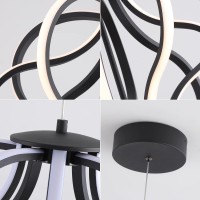 Modern Led Chandelier Black Hanging Pendant Lights Easy Install Suitable For Dining Room Living Room Bedroom Kitchen And Corrid