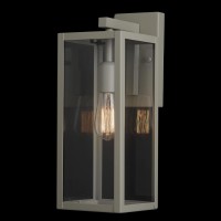 Globe Electric 44838 Bowery 1-Light Outdoor Indoor Wall Sconce, Matte Gray, Clear Glass Shade