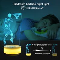 Kymellie Basketball Night Light Basketball Gifts For Boys Basketball Lover 14 Colors Led Bedroom Sports Decor Lamp With Remote