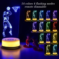 Kymellie Basketball Night Light Basketball Gifts For Boys Basketball Lover 14 Colors Led Bedroom Sports Decor Lamp With Remote