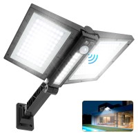 Ropelux Solar Lights Outdoor, Motion Sensor Outdoor Lights Double Big Solar Panels 82 Sq.Inch, Ip65 Waterproof And 3 Modes(Security/Always On/Auto-Dim), 180Leds High Brightness Wider Illuminated Area.