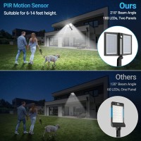 Ropelux Solar Lights Outdoor, Motion Sensor Outdoor Lights Double Big Solar Panels 82 Sq.Inch, Ip65 Waterproof And 3 Modes(Security/Always On/Auto-Dim), 180Leds High Brightness Wider Illuminated Area.