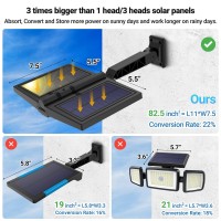 Ropelux Solar Lights Outdoor, Motion Sensor Outdoor Lights Double Big Solar Panels 82 Sq.Inch, Ip65 Waterproof And 3 Modes(Security/Always On/Auto-Dim), 180Leds High Brightness Wider Illuminated Area.