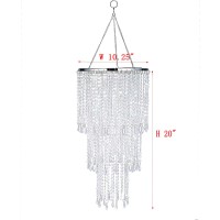 Flavorthings Modern Chrome Beaded Hanging Chandelier W1025 X H20 3 Tiers Beads Pendant Shade Ceiling Chandelier Beaded La