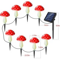 Windpnn 8Pack Red Solar Mushroom Lamp 8 Modes Outdoor Waterproof For Garden Decor Christmas Halloween Yard Lawn