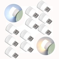 Usb Lights By Night 10Pcs Usb Plug-In Mini Compact Small Night Light For Kids Bedroom Hallway Kitchen,Nursery Dorm Soft Light Night Eye Protect Usb Led Light (5White+5Warm)