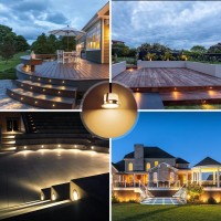 20Pcs Qaca Recessed Led Deck Lighting Kit 12V Low Voltage F30Mm Waterproof Ip 67,Led In Ground Lighting With Black Border For Steps,Stair,Patio,Floor,Kitchen,Outdoor Led Landscape Lighting(Warm White)