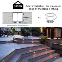 20Pcs Qaca Recessed Led Deck Lighting Kit 12V Low Voltage F30Mm Waterproof Ip 67,Led In Ground Lighting With Black Border For Steps,Stair,Patio,Floor,Kitchen,Outdoor Led Landscape Lighting(Warm White)