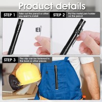 Aster 20 Pieces Flashlight Clip Black Pocket Clip Removable Pen Light Accessory Penlight Replacement Clip For Flashlights