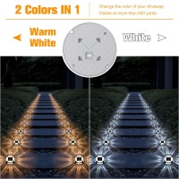 Volisun Solar Driveway Lights Deck Lights Dock Marine Lights 12 Pack Solar Ground Lights 2 Colors In 1 Led Deck Light Waterproof