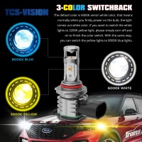 Alla Lighting 5200 Lumens H16 H8 H11 LED Fog Lights Bulbs or DRL Replacement Triple Color switchback 6000K Xenon White 3000K Golden Yellow and 8000K Ice BLue CSP 7035SMD Extremely Super Bright Upgrade Halogen Lamps Packages Includes one pair 2pcs Alla Lig