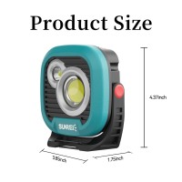 Led Rechargeable Magnetic Work Light Sunrei Mechanic Light Power Bank 180 Rotating 1500Lm 6 Modes Magnetichook Ipx5 Waterproo