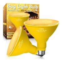 Loxyee Par38 Amber Yellow Led Bug Light Bulbs Outdoor,20W(200W Equivalent) Bug Light For Outside 2000K, E26 Base Flood Light Bulbs For Porch Lights,Hallway Lighting,Decorative,Dimmable(2 Pack)