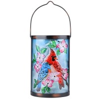 Hanging Solar Lantern Outdoor Bluebird Waterproof Led Cardinal Solar Lights Decorative Solar Lanterns Tabletop Lamp For Outdoor Patio Garden Yard Decor