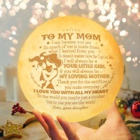 Doptika Christmas Gifts For Mom From Daughter, Son, Christmas Decorations Indoor, Unique Gifts For Her, To My Mom Birthday Gifts, Mother And Daughter, Gifts For Women, Engraved Moon Lamp Night Light