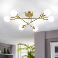 Modern Sputnik Chandelier 6-Light Industrial Ceiling Lights Fixture 22