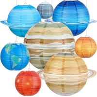 Hortsun 8 Pack Space Paper Lanterns Planets Lanterns Out Of This World Space Lanterns Hanging Planets Lanterns Hanging Solar Sys