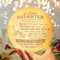 Doptika Daughter Christmas Gifts, Christmas, Anniversary, Birthday Gifts For Daughter From Mom, Mother Daughter Gifts, Christmas Decorations Indoor, Gifts For Women, Engraved Moon Lamp Night Light