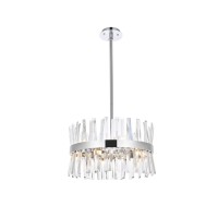 Serephina 20 Inch Crystal Round Pendant Light In Chrome