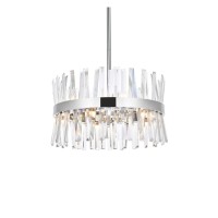 Serephina 20 Inch Crystal Round Pendant Light In Chrome