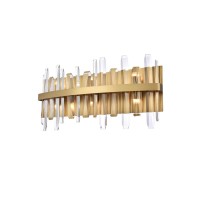 Serena 24 Inch Crystal Bath Sconce In Satin Gold