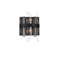 Serena 8 Inch Crystal Bath Sconce In Black