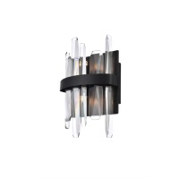 Serena 8 Inch Crystal Bath Sconce In Black