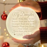 Doptika Engraved Usb Moon Lamp Night Sky - Never Forget That I Love You - Moon Lamp For Daughter From Mom Personalized 5.9 Inch 3D Printing Home Decor Gifts For Her (Ml-N004-Momdau (Q))