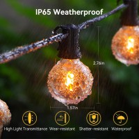 Xurisen Outdoor String Lights With Dimmer 98Ft Led Patio Lights For Outside With 52 Shatterproof G40 Globe Bulbs Ul Listed Wate