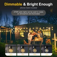 Xurisen Outdoor String Lights With Dimmer 176Ft Led Patio Lights For Outside With 1008 Shatterproof G40 Globe Bulbs Ul Listed