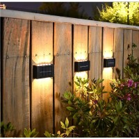 Aslidecor 10 Led Solar Wall Light Up Down,4 Pack Illuminate Outdoor Sunlight Sensor Lamp, Ip65 Waterproof Modern Nordic Style Decorative Lighting For Home Garden Porch, Warm White