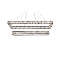 Monroe 50 Inch Led Double Rectangle Pendant In Black