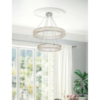 Monroe 28 Inch Led Double Ring Chandelier In Chrome