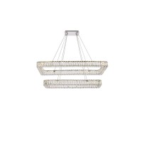 Monroe 42 Inch Led Double Rectangle Pendant In Chrome