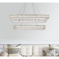 Monroe 42 Inch Led Double Rectangle Pendant In Chrome