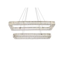 Monroe 42 Inch Led Double Rectangle Pendant In Chrome