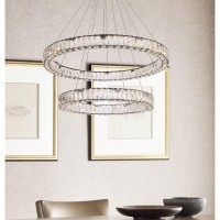 Monroe 36 Inch Led Double Ring Chandelier In Black