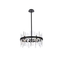 Serena 20 Inch Crystal Round Pendant In Black