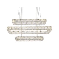 Monroe 42 Inch Led Triple Rectangle Pendant In Chrome