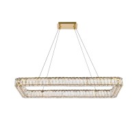 Monroe 42 Inch Led Single Rectangle Pendant In Gold