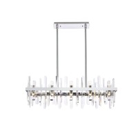 Serena 36 Inch Crystal Rectangle Chandelier In Chrome