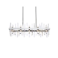 Serena 36 Inch Crystal Rectangle Chandelier In Chrome