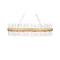 Dallas 48 Inch Rectangle Crystal Pendant In Satin Gold