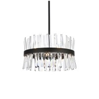 Serephina 20 Inch Crystal Round Pendant Light In Black