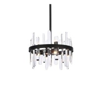 Serena 16 Inch Crystal Round Pendant In Black