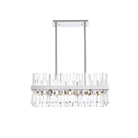 Serephina 30 Inch Crystal Rectangle Chandelier Light In Chrome