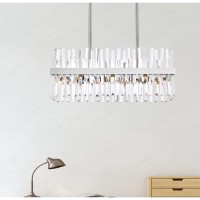 Serephina 30 Inch Crystal Rectangle Chandelier Light In Chrome